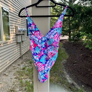 Pink & Bananas Floral One Piece Bathing